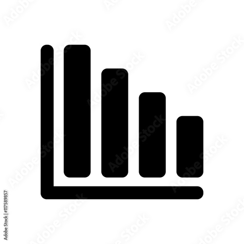 Declining graph line icon