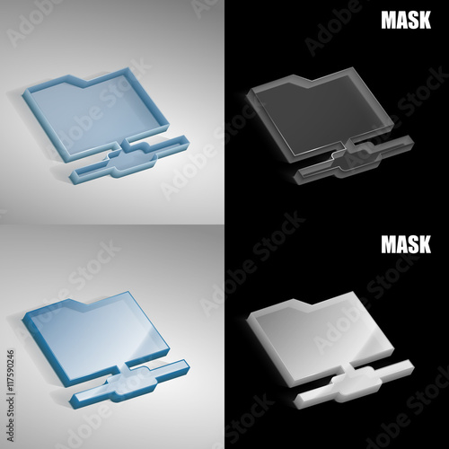 szklana ikona 3D vektor