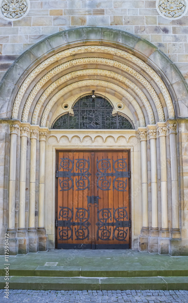 Entrance of the St. Anna church in Neuenkirchen