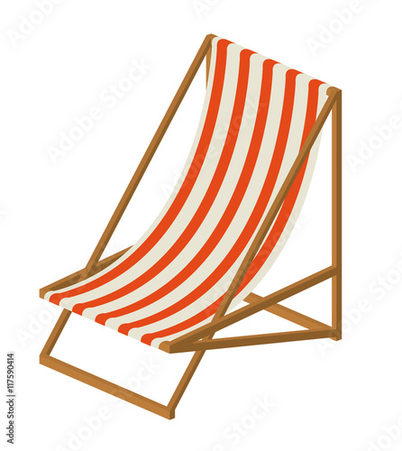 Photographie beach chair isolated icon design, vector illustration  graphic
