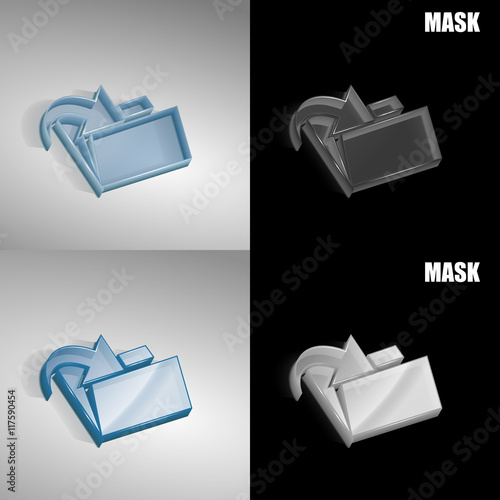 szklana ikona 3D vektor