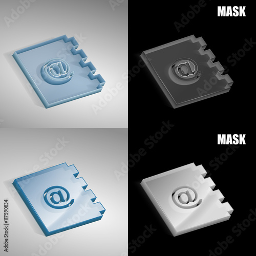 szklana ikona 3D vektor