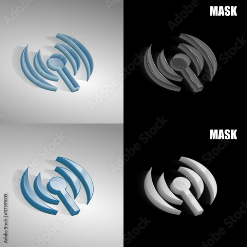 szklana ikona 3D vektor