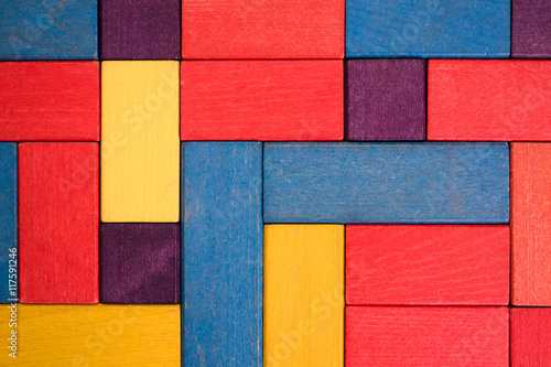 background built of colored children's blocks