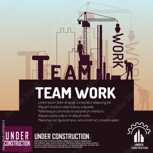teamwork under construction infographic