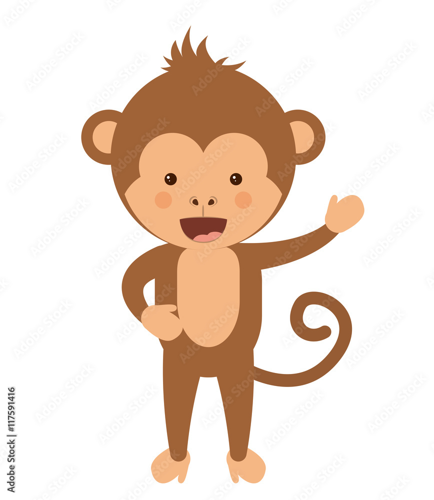 funny monkey character isolated icon design, vector illustration graphic funny monkey character isolated icon design, vector illustration graphic