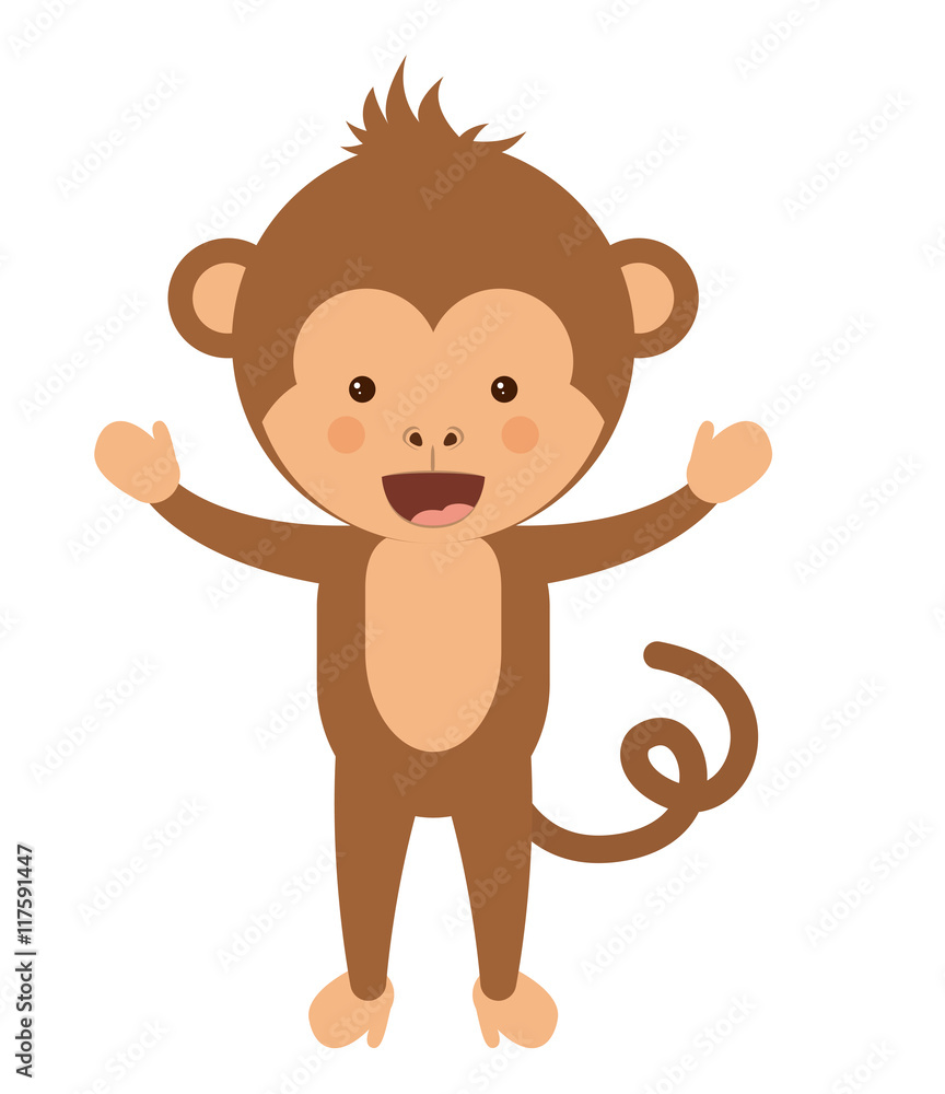 funny monkey character isolated icon design, vector illustration graphic funny monkey character isolated icon design, vector illustration graphic