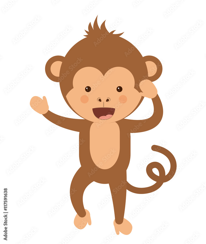 funny monkey character isolated icon design, vector illustration graphic funny monkey character isolated icon design, vector illustration graphic
