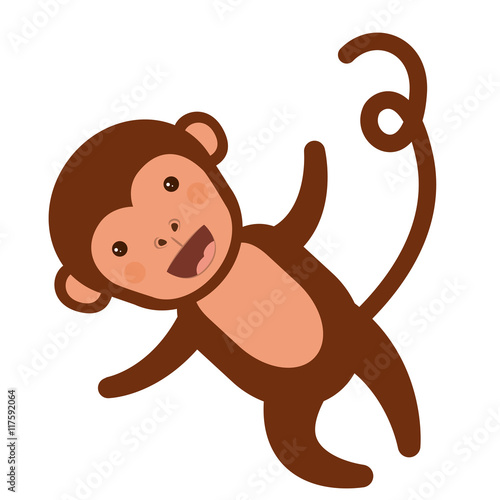 funny monkey character isolated icon design  vector illustration  graphic 