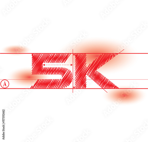 5k redprint font
