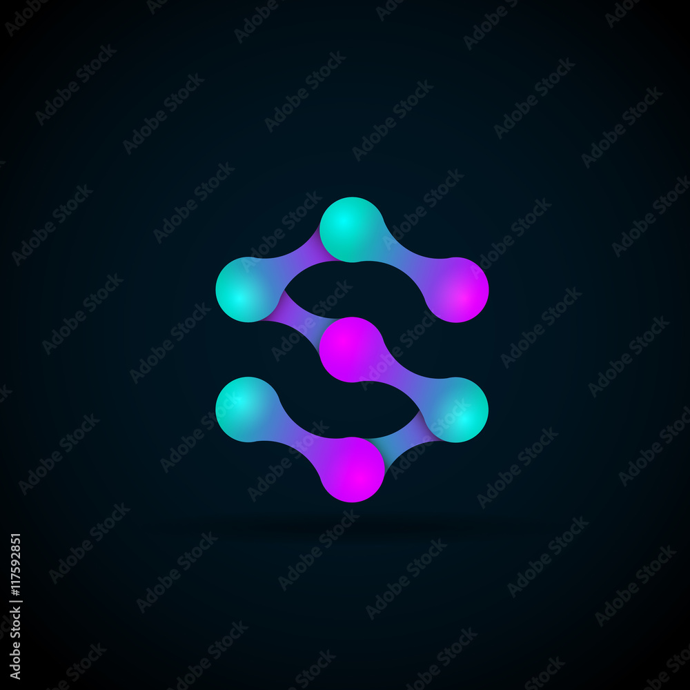 S letter logo icon template.Technology,network,digital,Vector Illustration