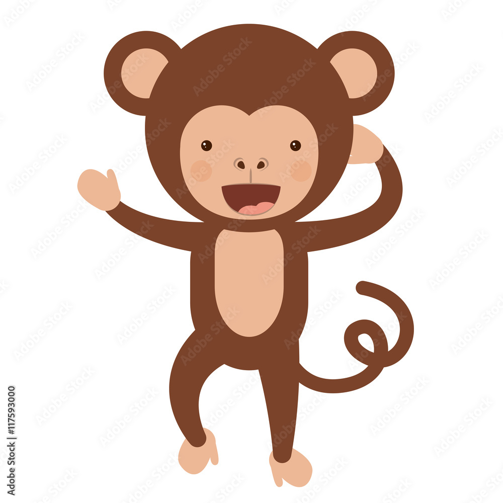 funny monkey character isolated icon design, vector illustration graphic funny monkey character isolated icon design, vector illustration graphic