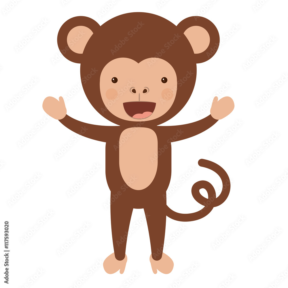funny monkey character isolated icon design, vector illustration graphic funny monkey character isolated icon design, vector illustration graphic