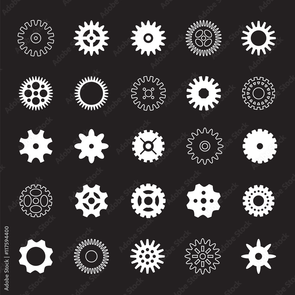 Set of gears. Vector Illustration. Set of gears. Vector Illustration.