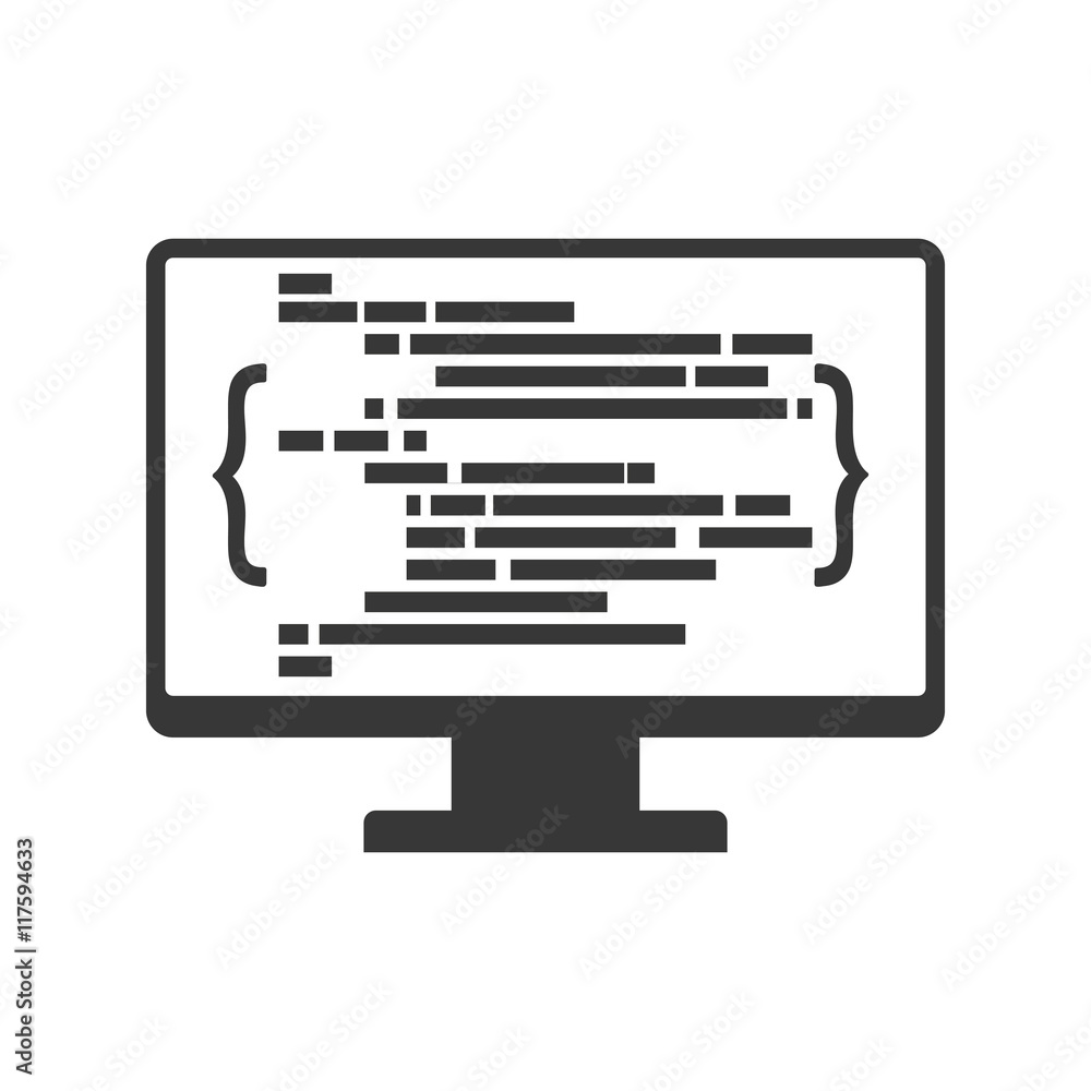 Fototapeta premium website computer code technology internet icon. Isolated and flat illustration. Vector graphic