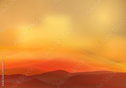 Abstract Smooth Blurred Mountain Landscape - Vector Illustration