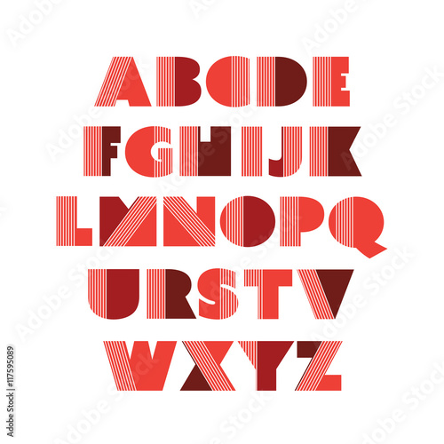 Art Deco Font Set - Vintage Vector Design. Retro Typography.