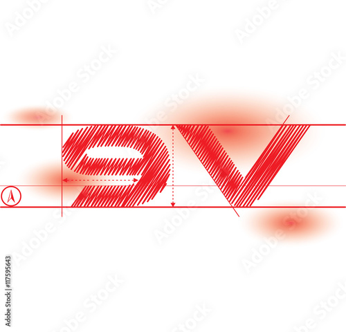 9v redprint font