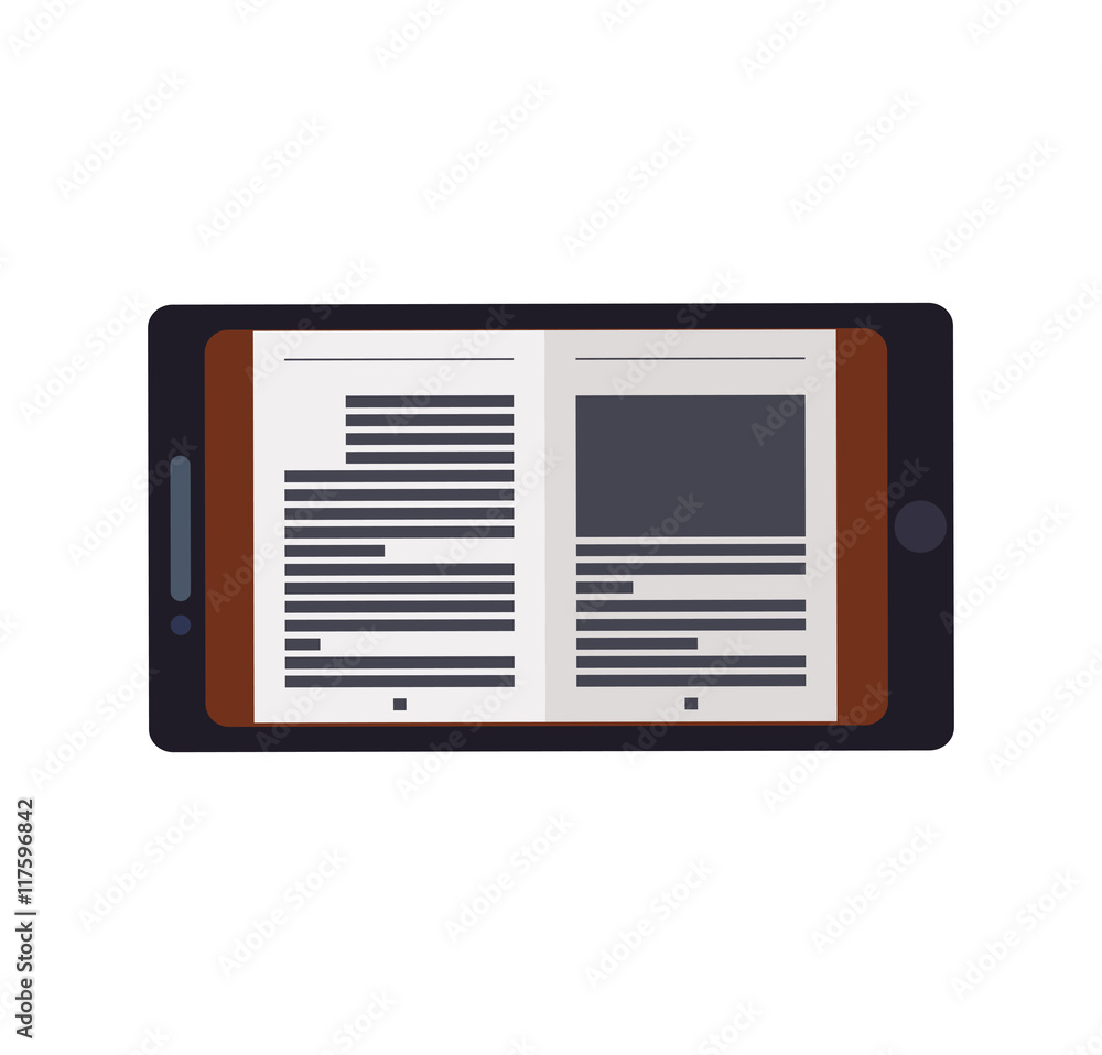 Fototapeta premium ebook smartphone internet web reading lerning icon. Isolated and flat illustration. Vector graphic