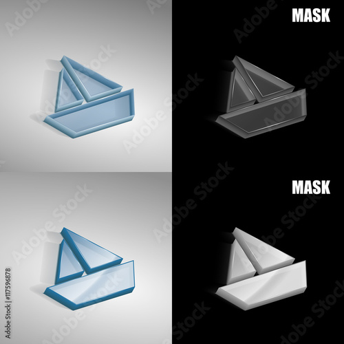 szklana ikona 3D vektor