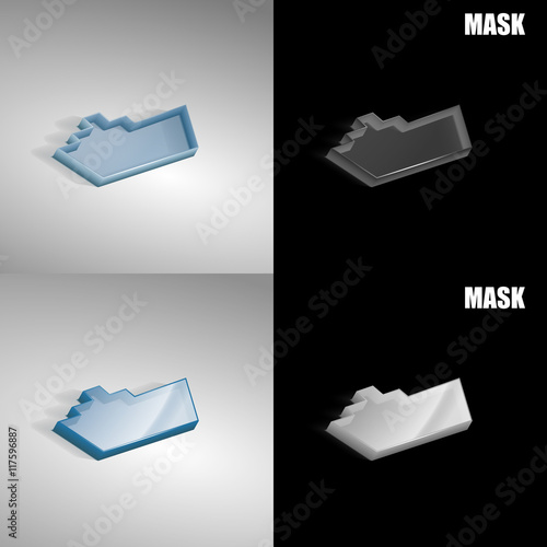 szklana ikona 3D vektor