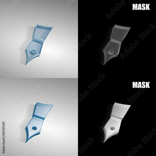 szklana ikona 3D vektor