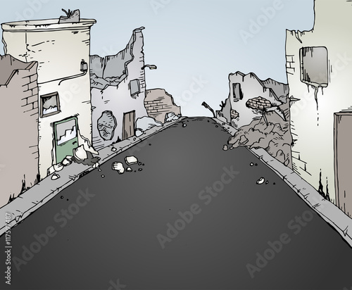 broken street
