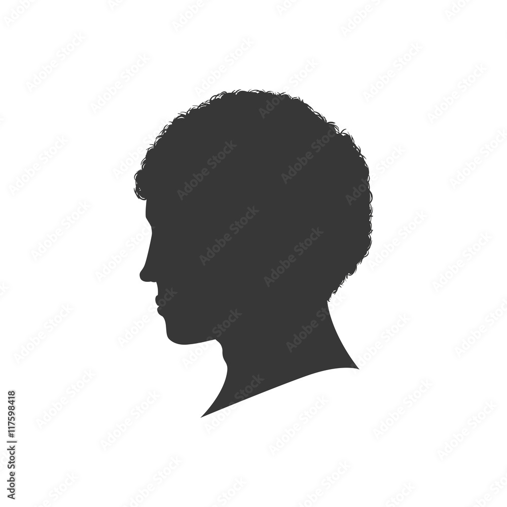 Man male head silhouette avatar person people icon. Isolated and flat illustration. Vector graphic