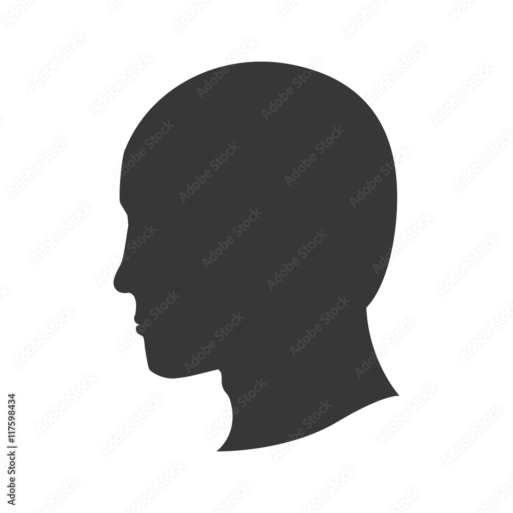 Man male head silhouette avatar person people icon. Isolated and flat illustration. Vector graphic