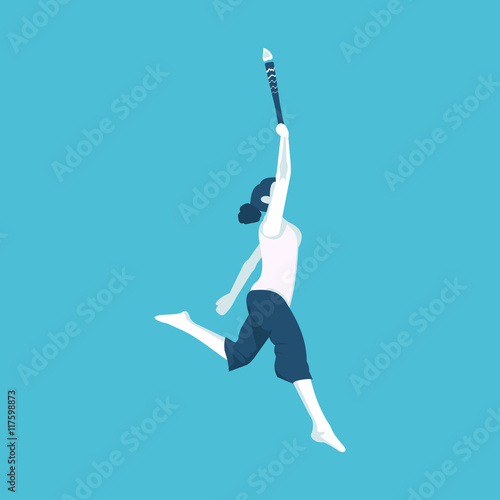 illustration of a girl torchbearer