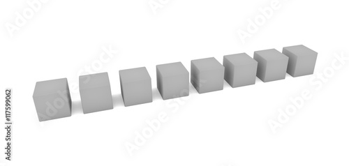 cubes row - 3d illustration
