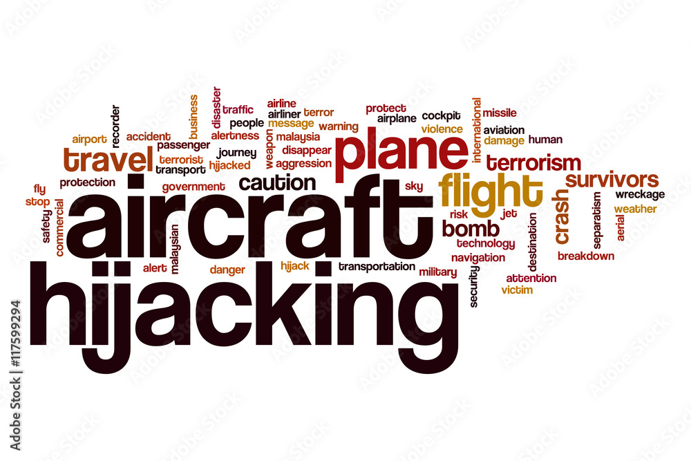 Aircraft hijacking word cloud concept