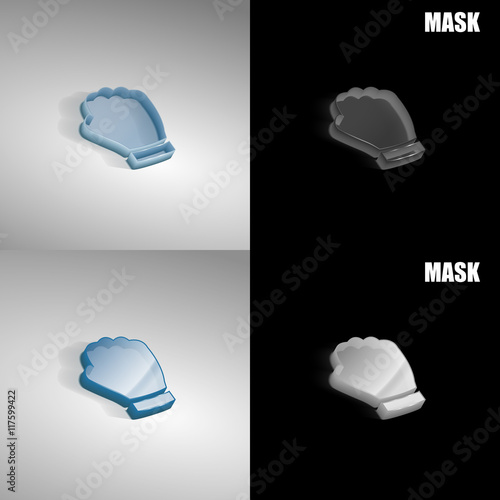 szklana ikona 3D vektor