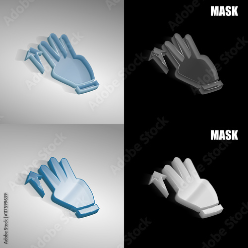 szklana ikona 3D vektor