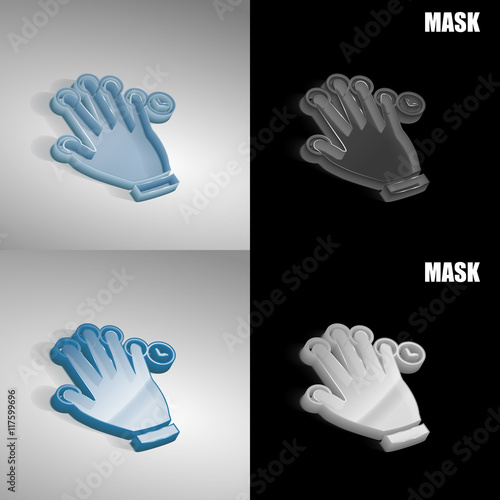 szklana ikona 3D vektor