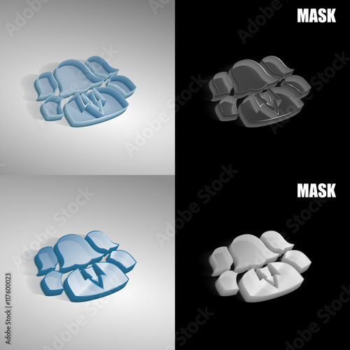 szklana ikona 3D vektor