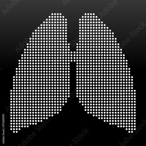 Abstract human lung from dots. Vector illustration. Eps 10