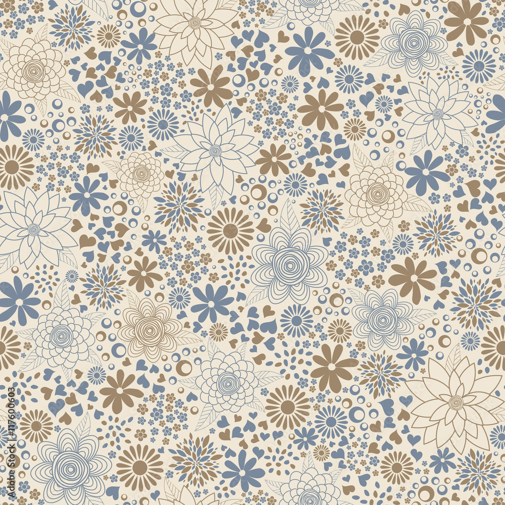 Summer seamless background with flowers Summer seamless background with flowers