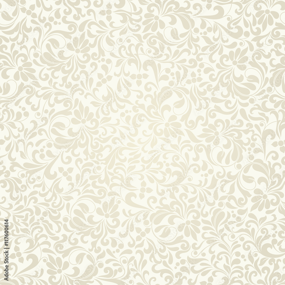 Fototapeta Seamless background of beige color in the style of baroque