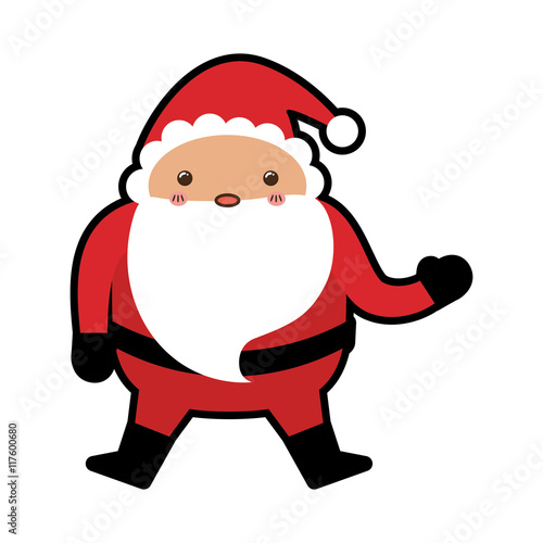 santa merry christmas cartoon icon. Isolated and flat illustration. Vector graphic © djvstock
