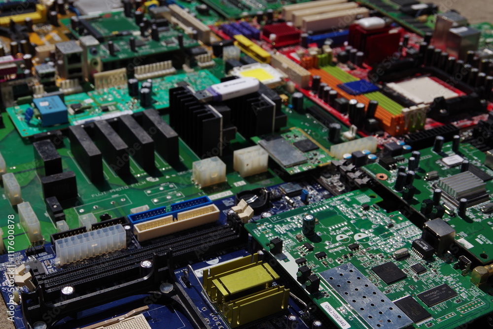 Electronic components, boards and modules for different devices.