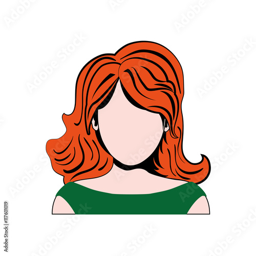 woman girl retro hair pop art icon. Isolated and flat illustration. Vector graphic
