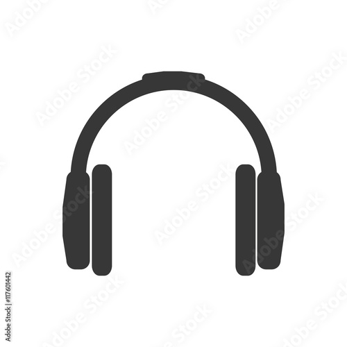 headphone music sound melody icon. Isolated and flat illustration. Vector graphic