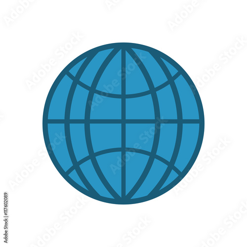 sphere global communication internet icon. Isolated and flat illustration. Vector graphic