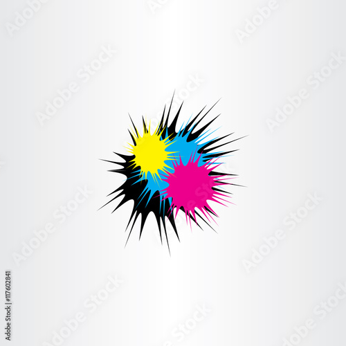ink splash cmyk print icon vector