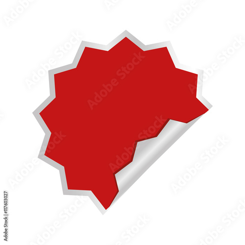 label seal stamp red banner sale icon. Isolated and flat illustration. Vector graphic