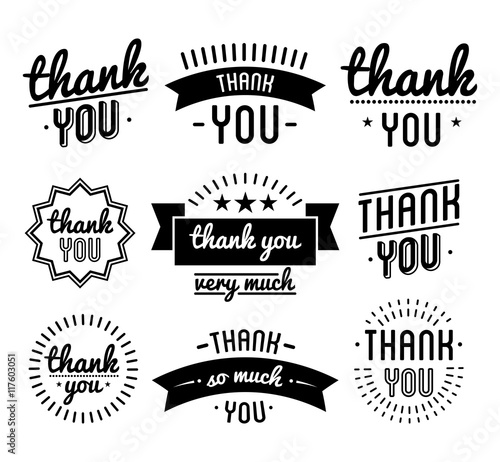 Thank you vintage label set.