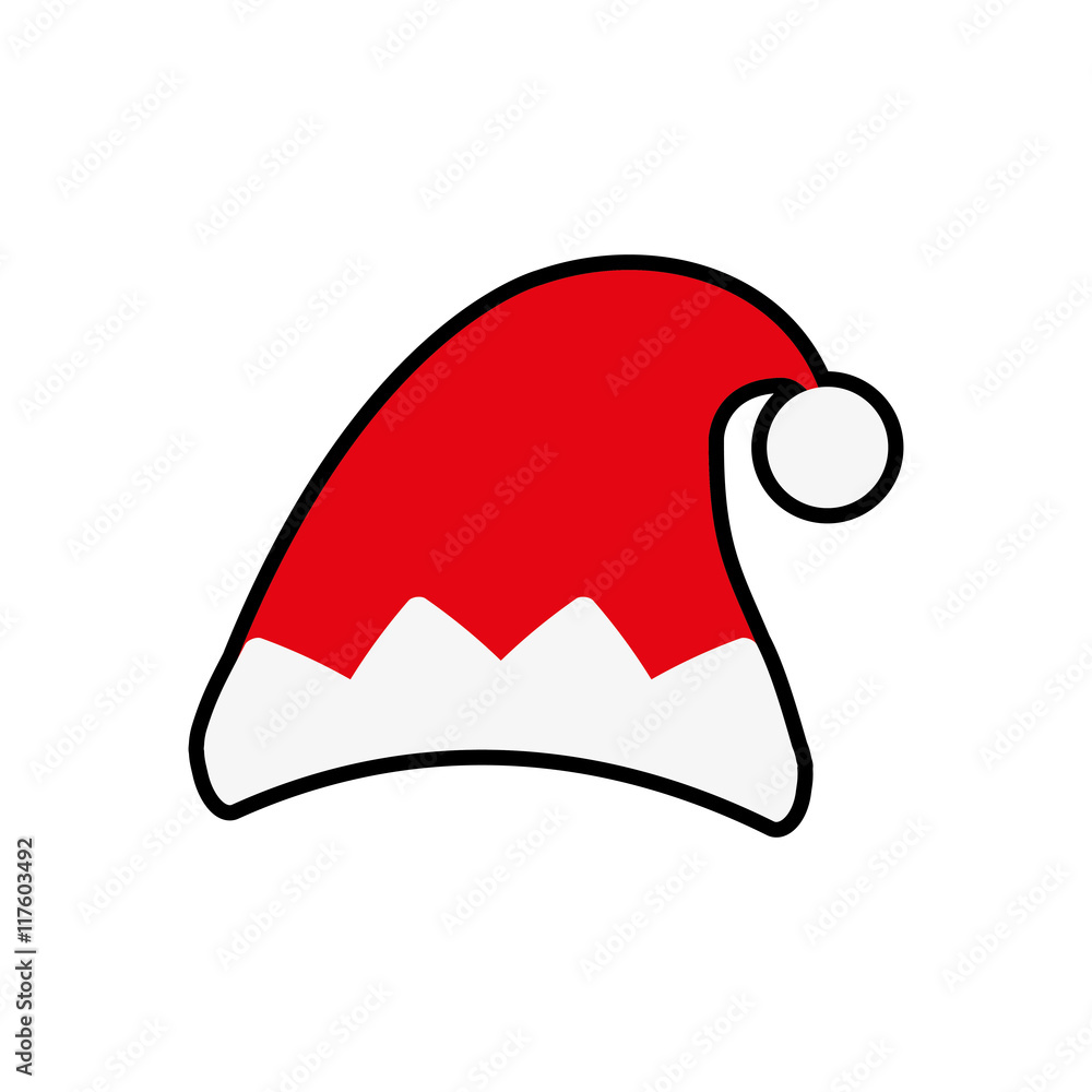 santa hat merry christmas cartoon celebration icon. Isolated and flat illustration. Vector graphic santa hat merry christmas cartoon celebration icon. Isolated and flat illustration. Vector graphic