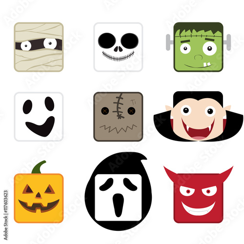 halloween flat icon mascot