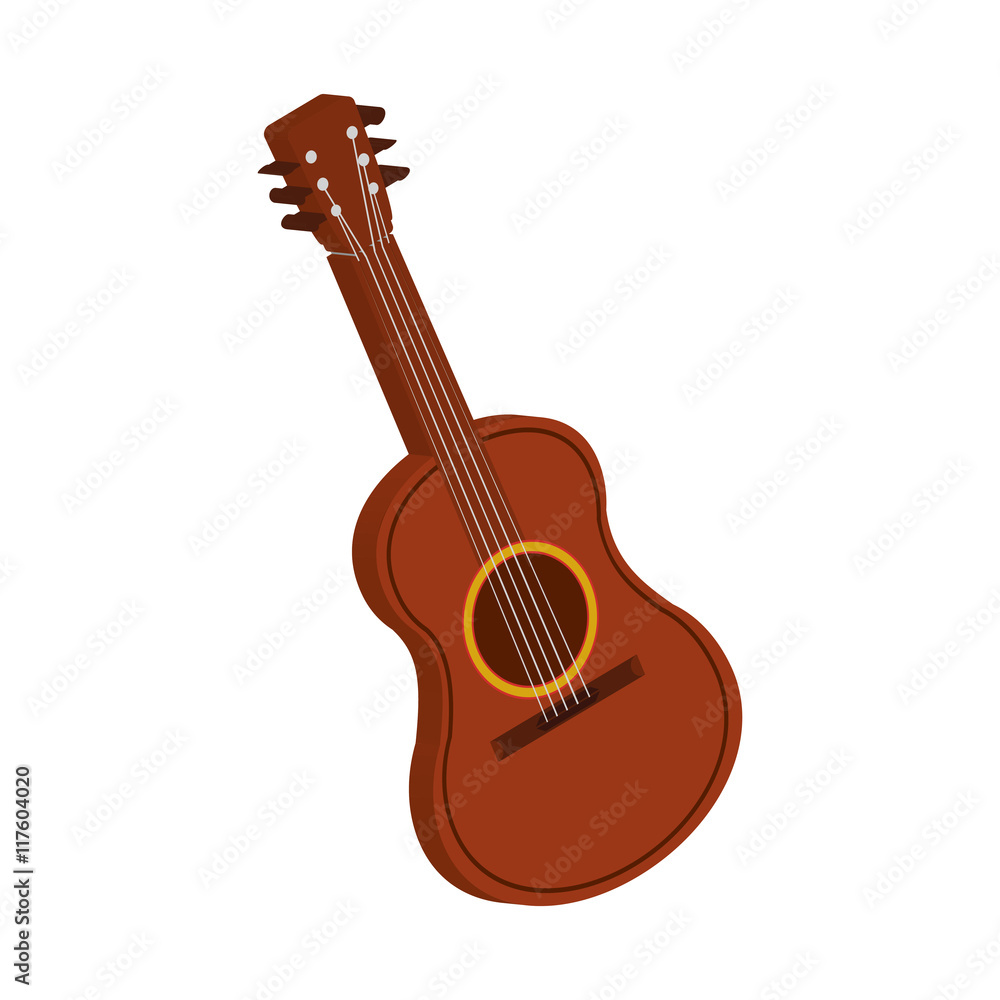 Naklejka premium guitar music instrument sound melody icon. Isolated and flat illustration. Vector graphic